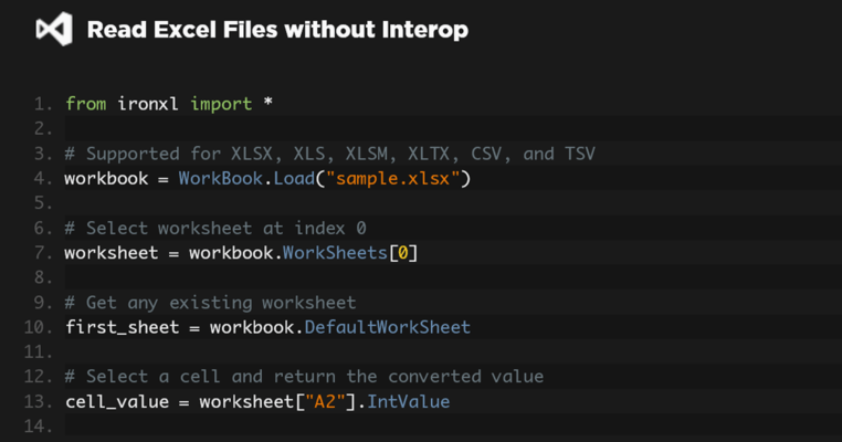 IronXL for Python via .NET 스크린샷